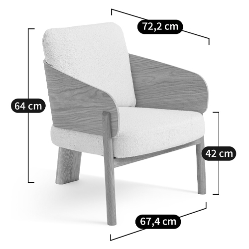 Кресло с каркасом из массива дуба Gallin Chair Boucle в Сочи