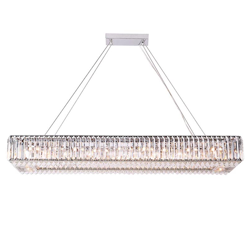 Люстра Darleen Crystal Nickel Rectangular Chandelier Никель Прозрачный (Transparent) в Сочи | Loft Concept 