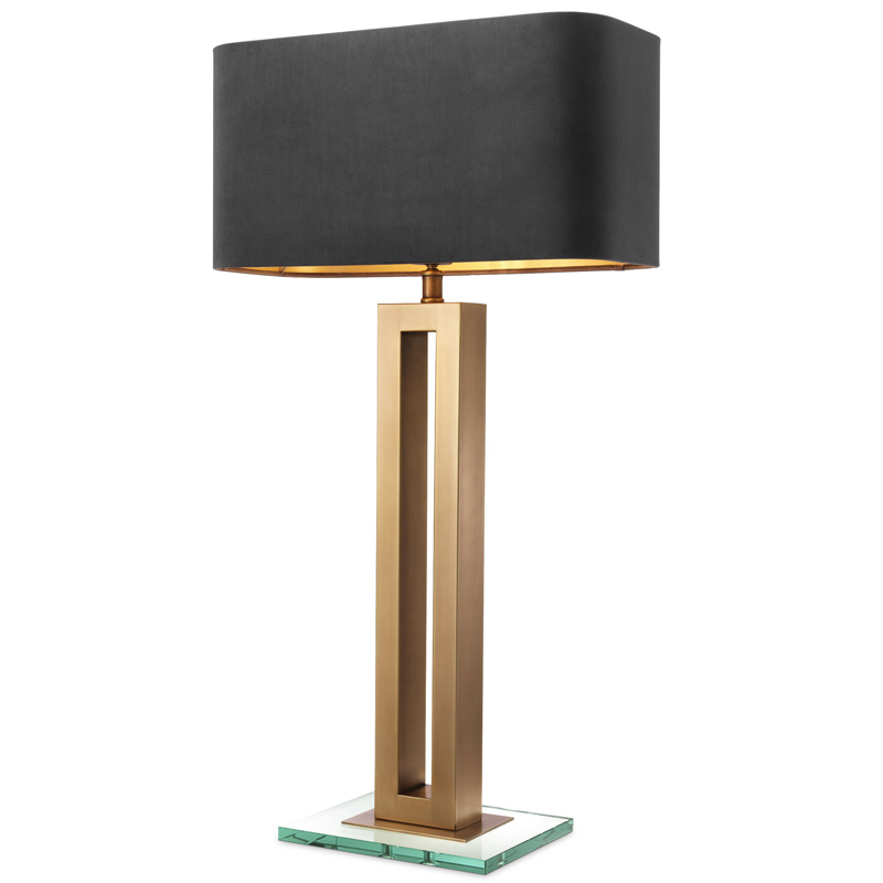 Настольная лампа Eichholtz Table Lamp Cadogan Латунь Античная полированная Прозрачный Черный в Сочи | Loft Concept 