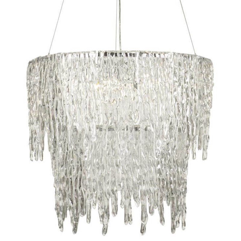 Люстра Cold Heart Silver Single two-tier Chandelier Хром Прозрачное Стекло в Сочи | Loft Concept 