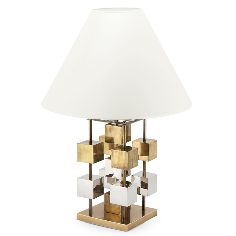 Настольная лампа TABLE LAMP DOB GLAM Белый Латунь Хром в Сочи | Loft Concept 