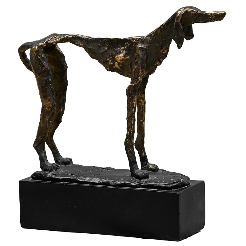 Статуэтка собака Giacometti Dog Statue Черный Золотой в Сочи | Loft Concept 