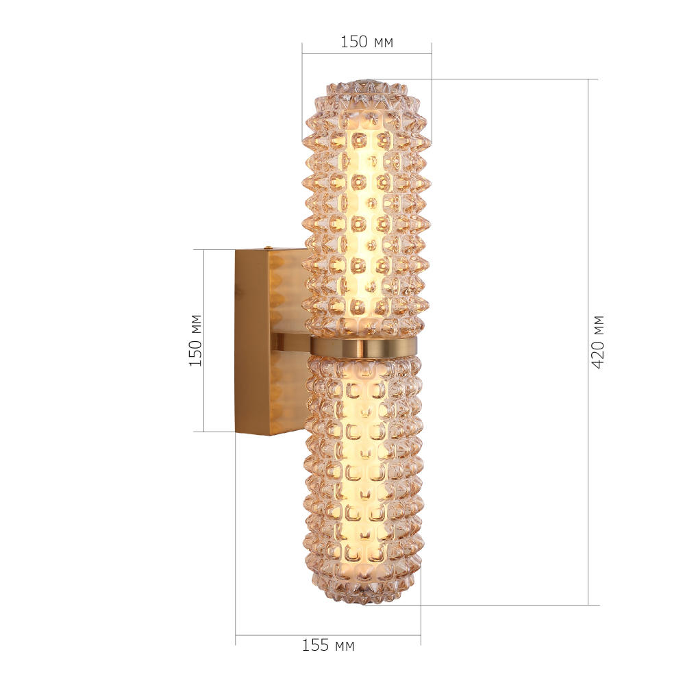 Бра с факутрным стеклянным плафоном Шампань Sonora в Сочи