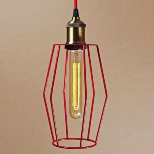 Подвесной светильник Wire Cage Pendant Spauk Red Красный в Сочи | Loft Concept 