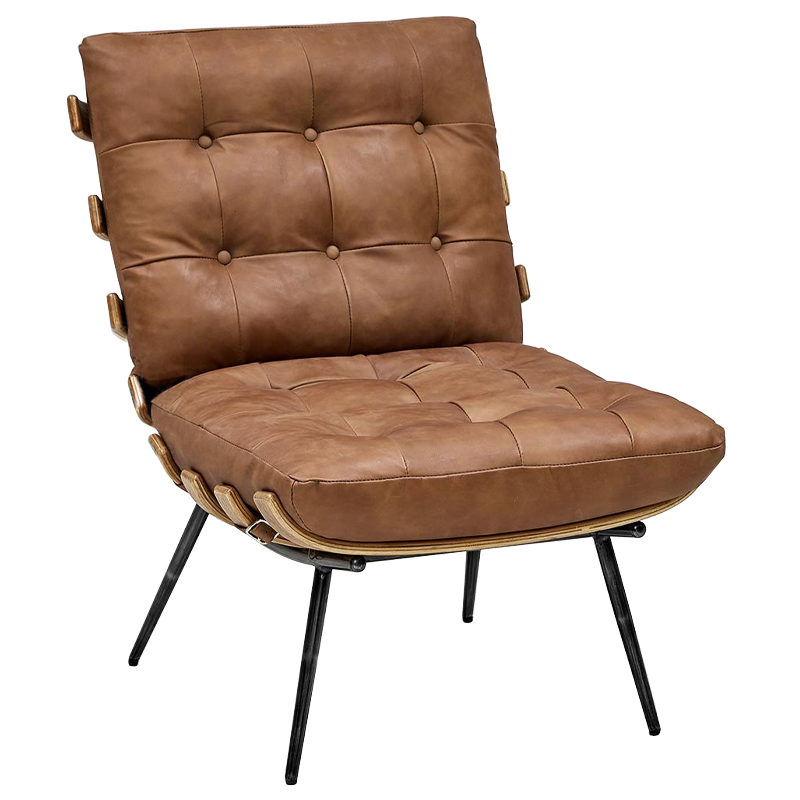 Кресло Philbert Chair brown leather Коричневый в Сочи | Loft Concept 