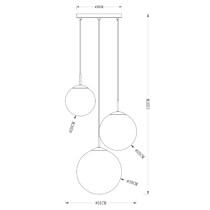 Люстра Ball Sunrise Pendant lamp smok 3 плафона в Сочи