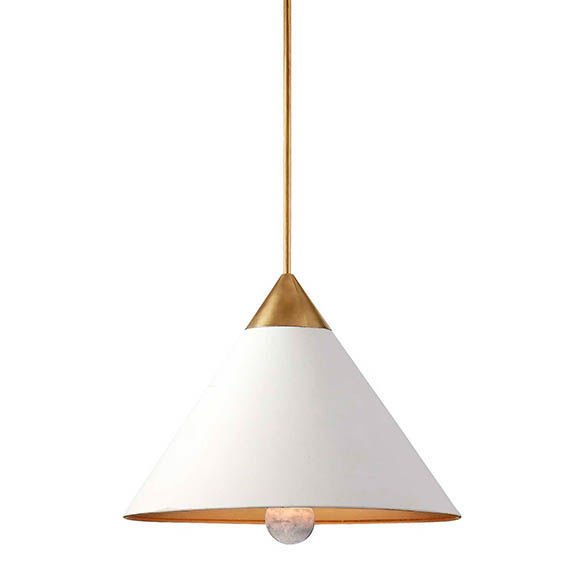 Подвесной светильник Cleo Pendant Brass & White Латунь Белый в Сочи | Loft Concept 