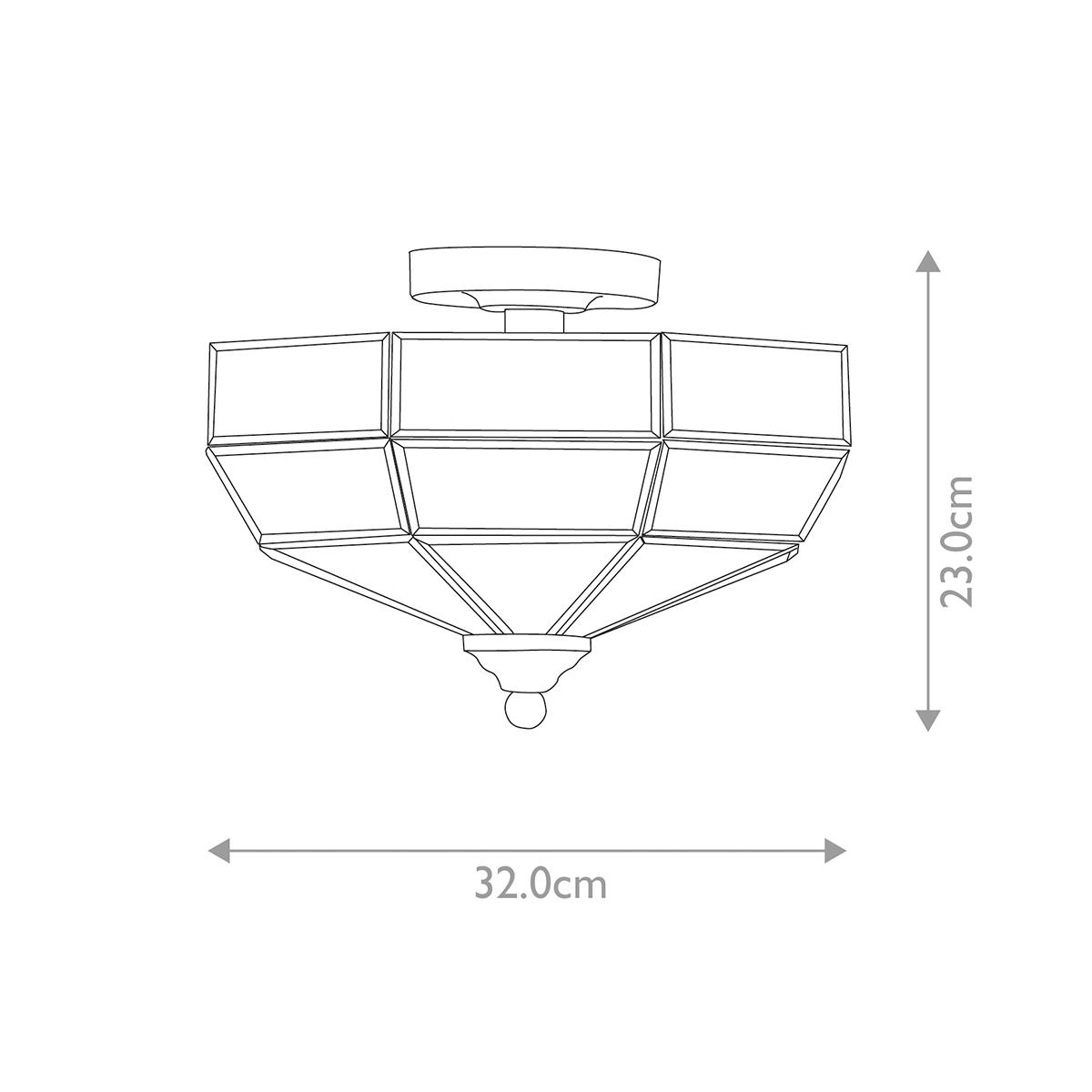 Потолочный светильник шестигранной формы с прозрачными стеклянным плафоном Elstead Lighting в Сочи