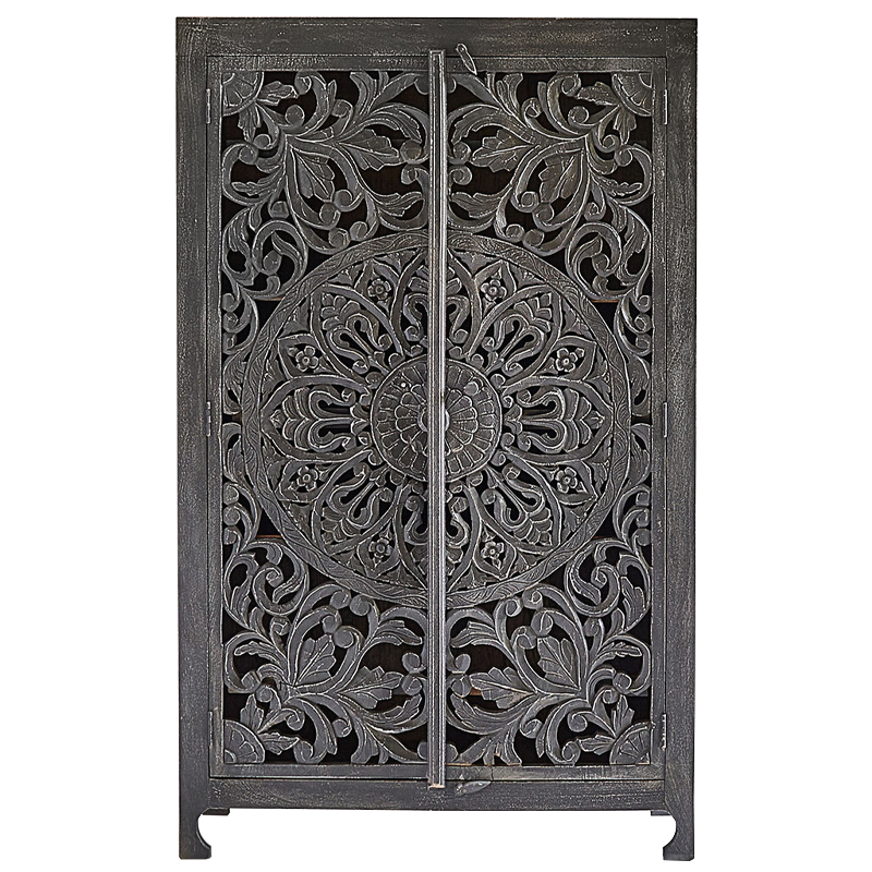 Шкаф Indian Antique White Furniture Cupboard Mistry серый Серый в Сочи | Loft Concept 