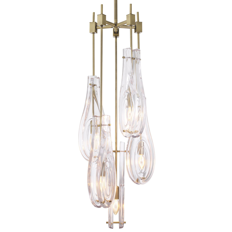 Люстра Eichholtz Chandelier Bellano L Brass Латунь Прозрачный в Сочи | Loft Concept 