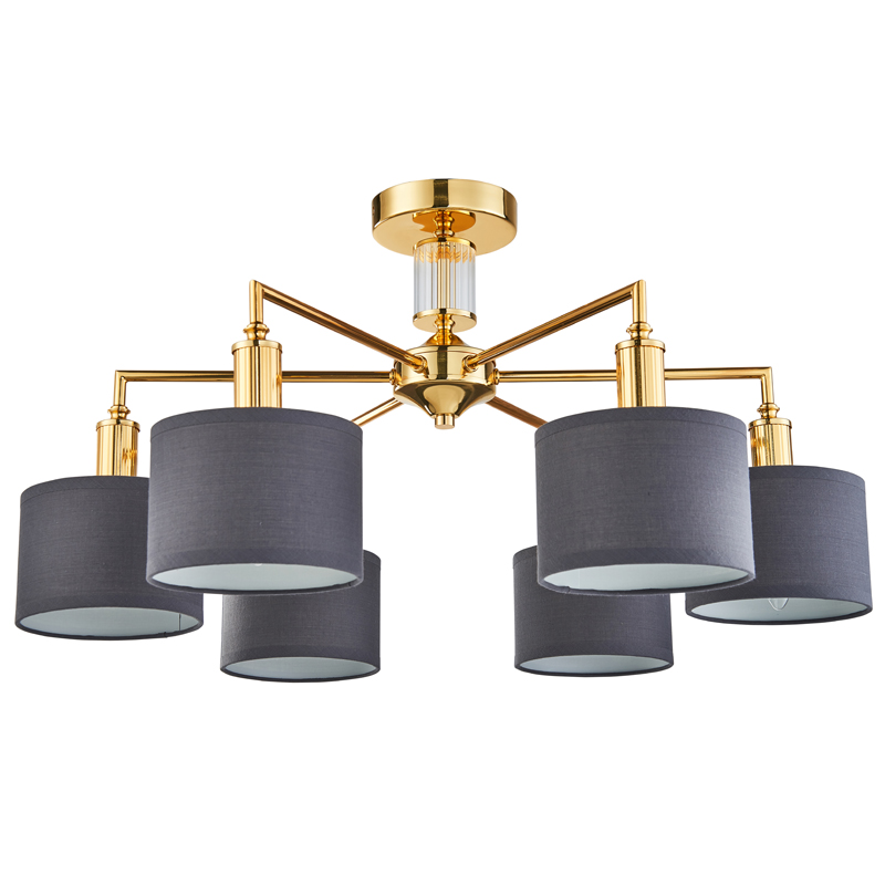 Люстра Laurent Chandelier grey 65 Глянцевое золото Серый Прозрачный в Сочи | Loft Concept 