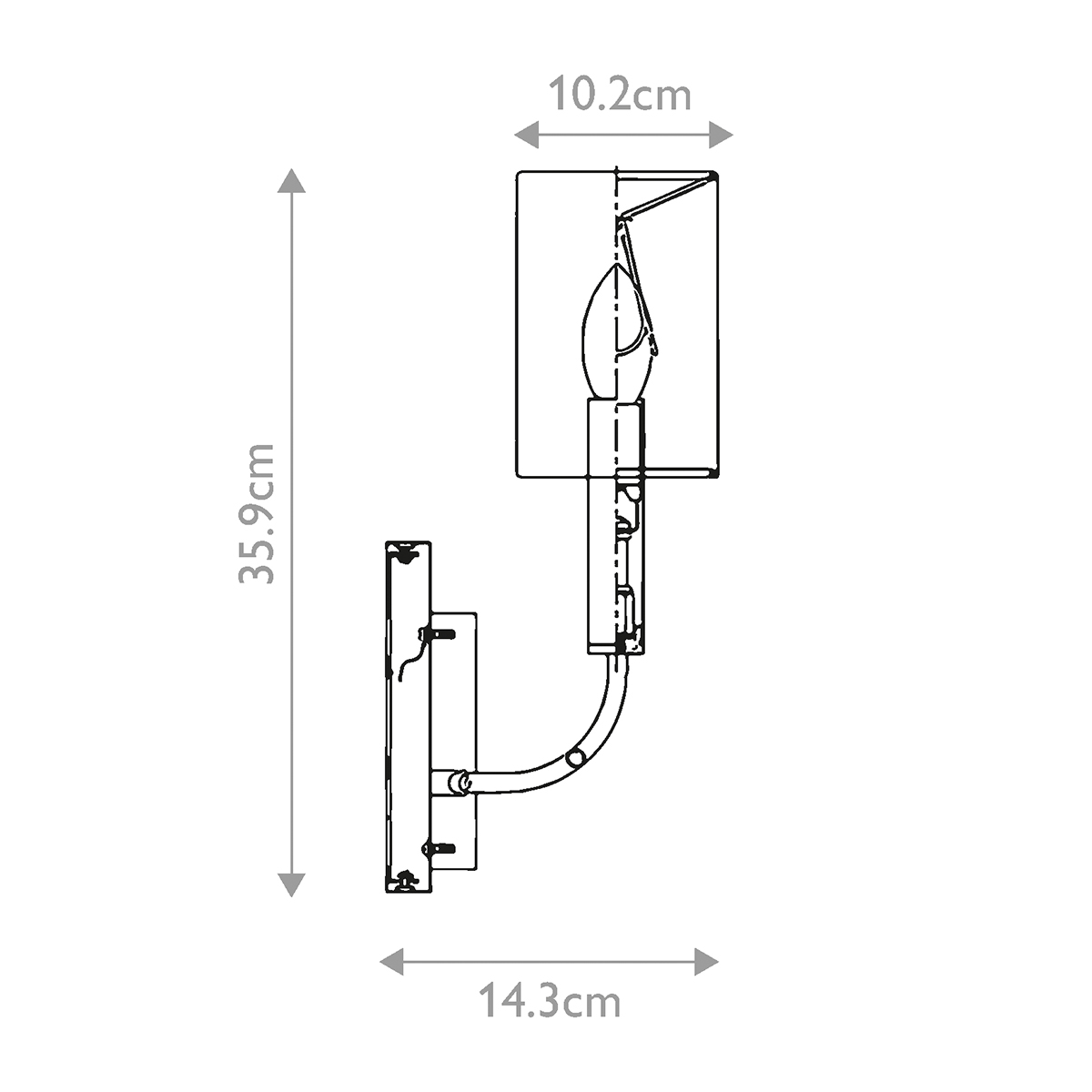 Бра с прямоугольным основанием цвета хром и белым цилиндрическим льняным абажуром Feiss в Сочи
