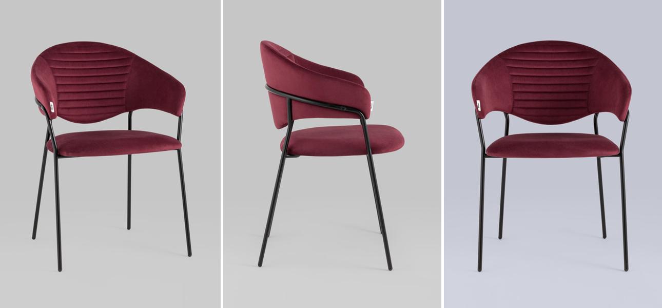 Стул Alexis Chair Малиновый Велюр - фото