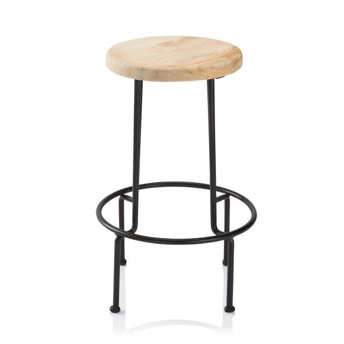 Барный стул Industrial Iron Linden Bar Stool Древесина Черный в Сочи | Loft Concept 