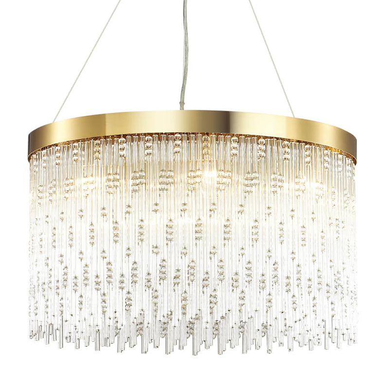 Люстра Hailstorm Rain Kerri Chandelier gold 60 Прозрачный (Transparent) Золотой в Сочи | Loft Concept 