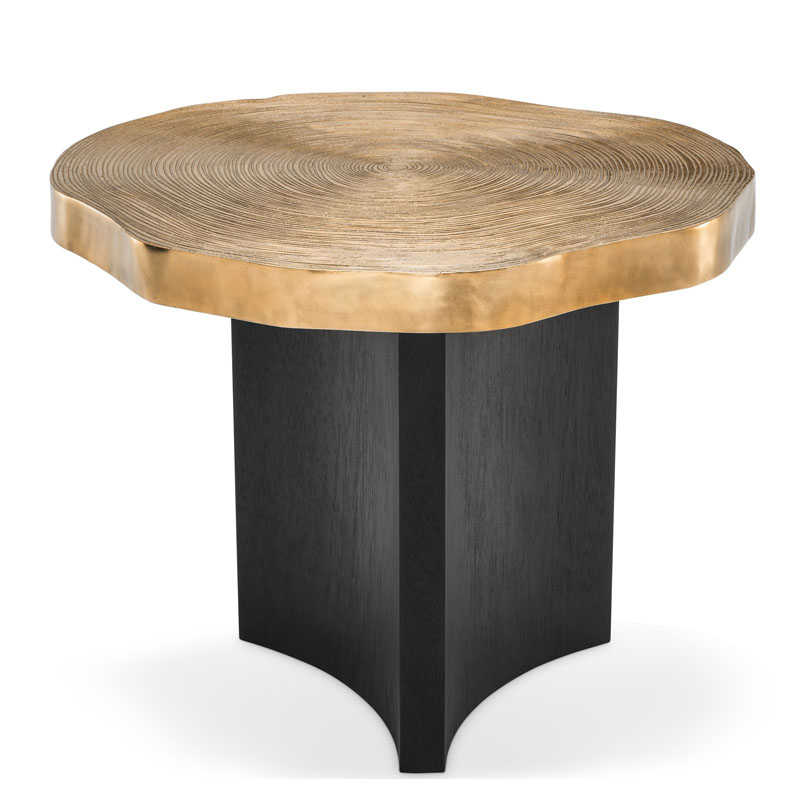 Приставной стол Eichholtz SIDE TABLE THOUSAND OAKS Черный Мрамор Nero Глянцевое золото в Сочи | Loft Concept 