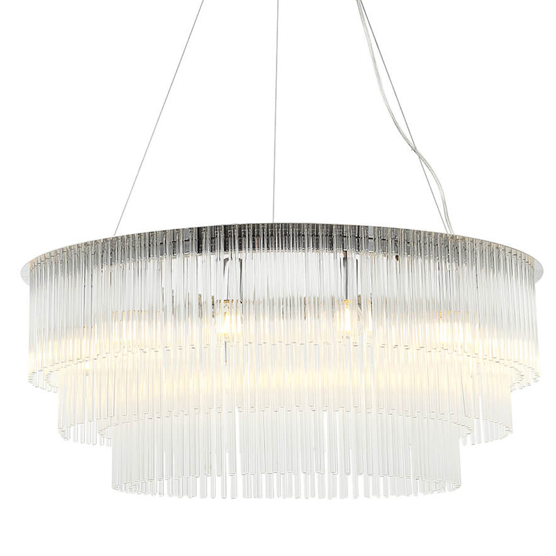 Люстра Harrison Chandelier chrome 12 lamp Хром Прозрачный в Сочи | Loft Concept 