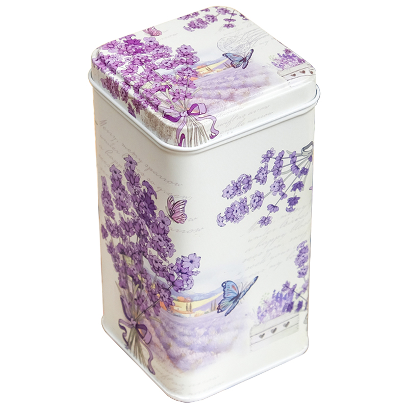 Шкатулка металлическая Lavender Bouquet Metal Box Бежевый Сиреневый Мульти в Сочи | Loft Concept 