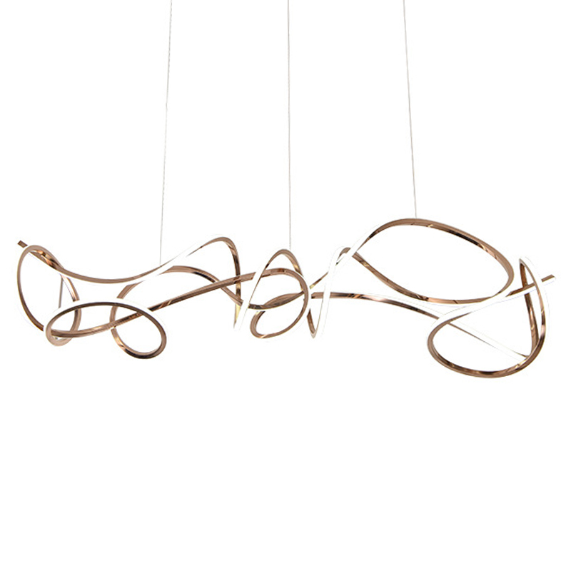 Светодиодная люстра Curly Ribbon Light Глянцевое золото в Сочи | Loft Concept 