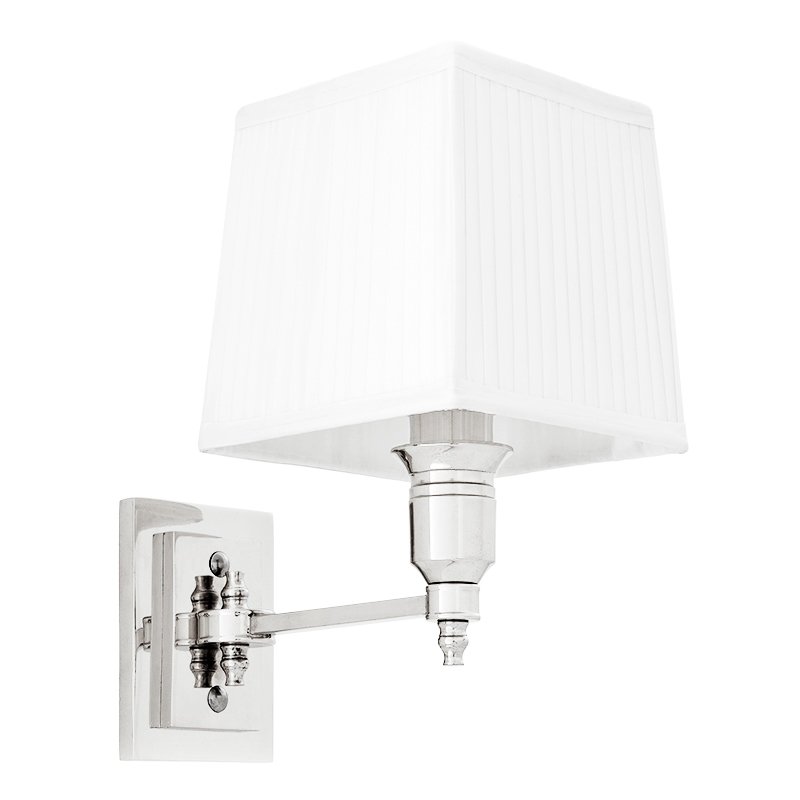 Бра Wall Lamp Lexington Single Nickel+White Никель Белый в Сочи | Loft Concept 