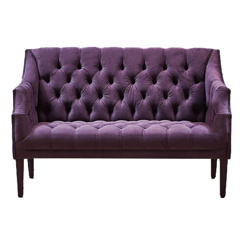 Диван Morton Capitone Sofa лиловый лен Коричневый Лиловый в Сочи | Loft Concept 