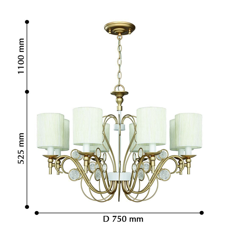 Ажурная люстра с тканевыми плафонами Montpellier D75 см в Сочи