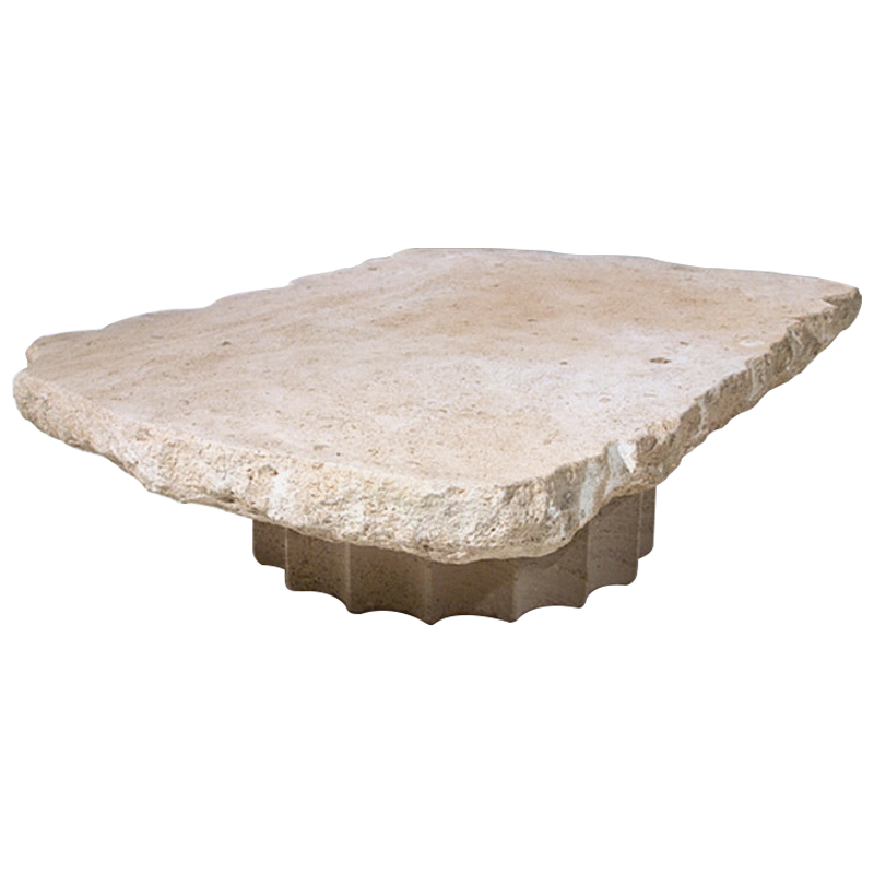 Кофейный стол Travertine Column Coffee Table Бежевый Песочный в Сочи | Loft Concept 