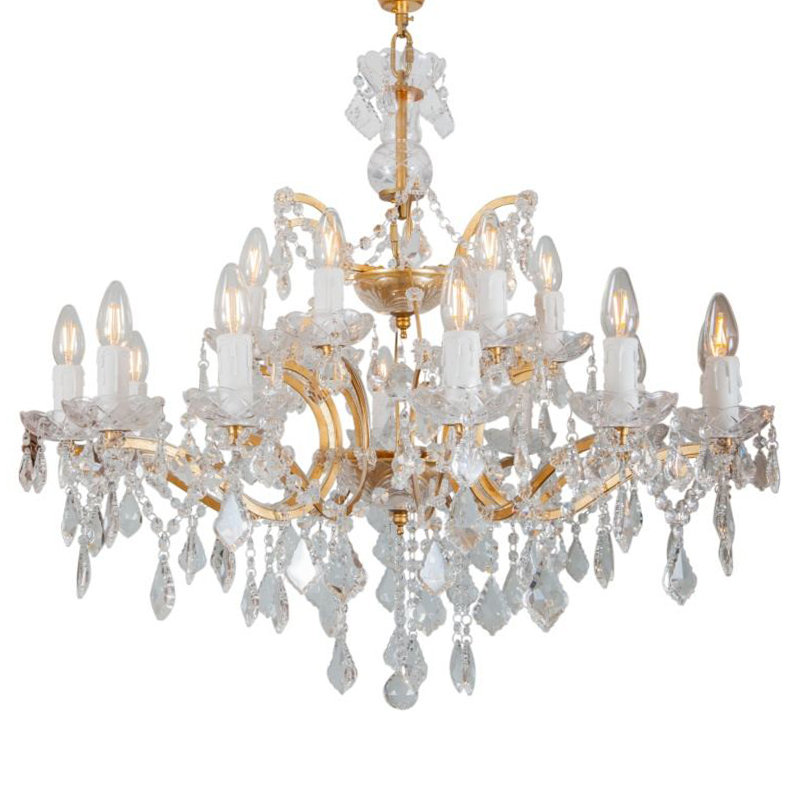 Люстра 19th c. Rococo IRON & CLEAR CRYSTAL GOLD Chandelier 18 Золотой Прозрачное Стекло в Сочи | Loft Concept 