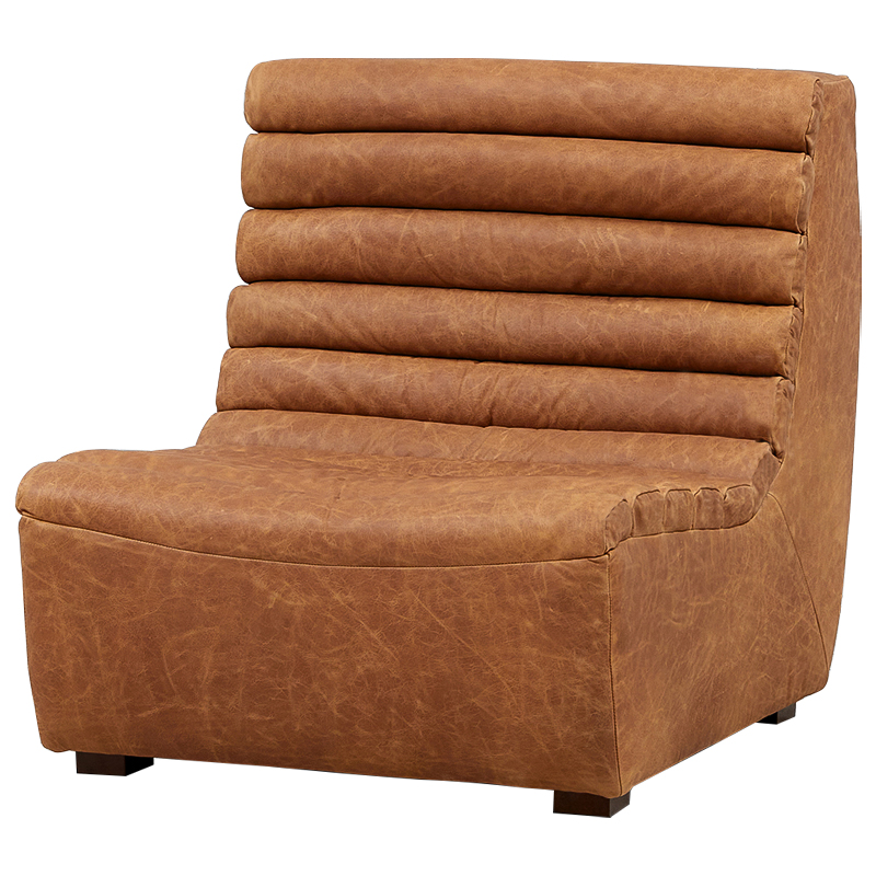 Модульное кожаное кресло Beaumont Lounge Leather Armchair Коричневый в Сочи | Loft Concept 