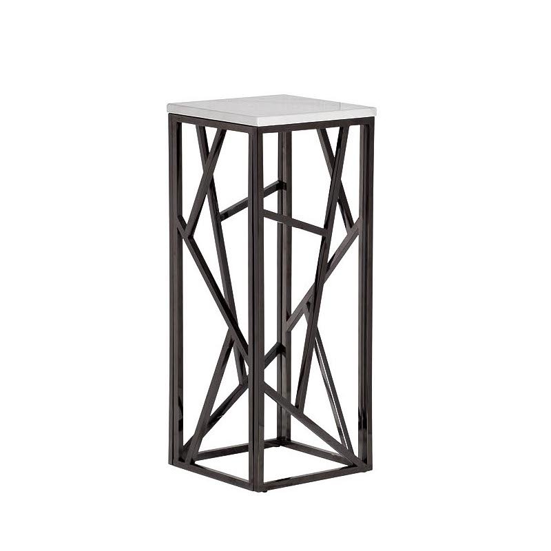 Подставка Serene Furnishing Dark Chrome Marble Top stand Хром Белый в Сочи | Loft Concept 