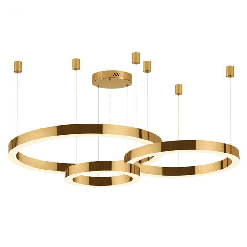 Люстра 3 Gold Ring Horizontal Золотой в Сочи | Loft Concept 