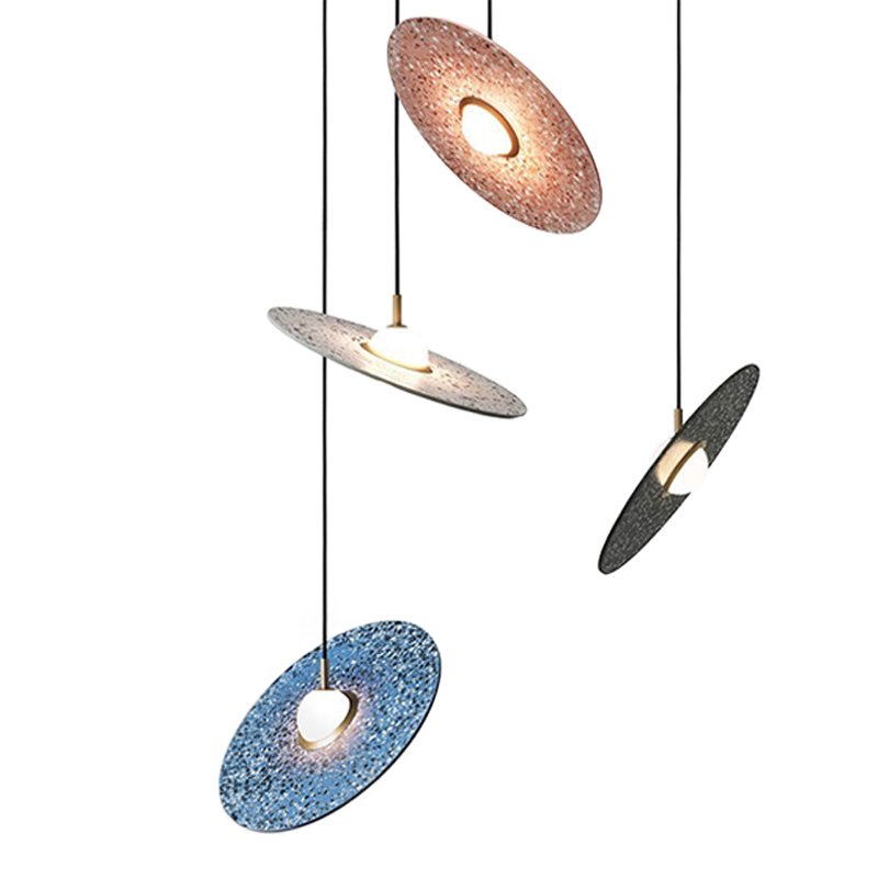 Подвесной светильник Stone Disc Haning Pendant Серый Синий Черный Розовый (Rose) в Сочи | Loft Concept 