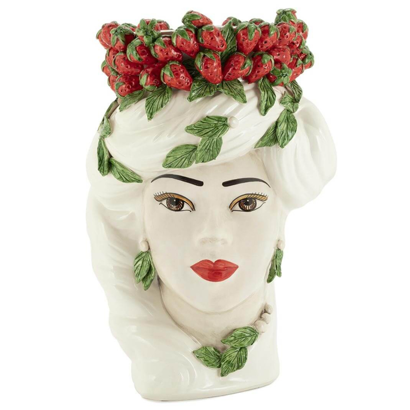 Ваза VASE STRAWBERRIES HEAD LADY BIG White Красный Белый в Сочи | Loft Concept 