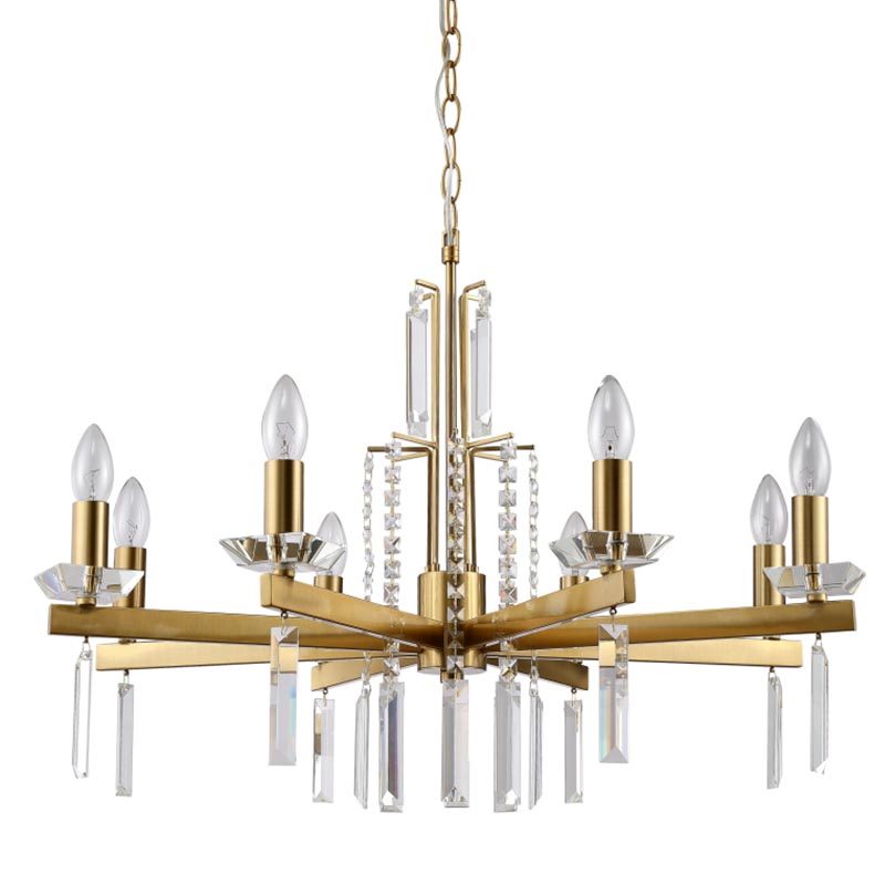 Люстра Vivien Crystal Brass Chandelier 8 Латунь Серый в Сочи | Loft Concept 