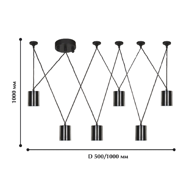 Черная каскадная люстра Wireflow Suspension в Сочи