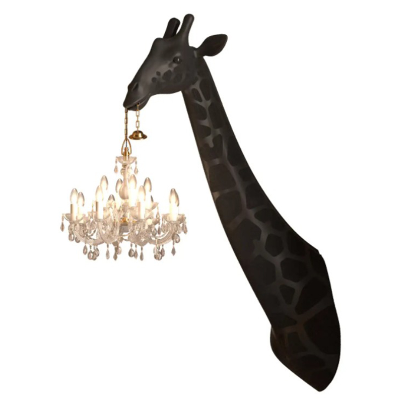 Бра черный жираф Black Giraffe Wall Lamp Sconce Chandalier Черный в Сочи | Loft Concept 