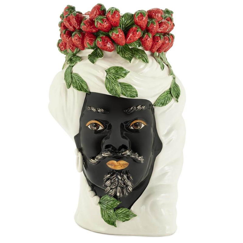 Ваза VASE STRAWBERRIES HEAD MAN BIG White Красный Белый в Сочи | Loft Concept 