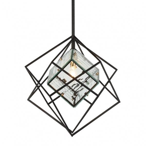 Люстра Glass Cub Pendant 40 Черный в Сочи | Loft Concept 