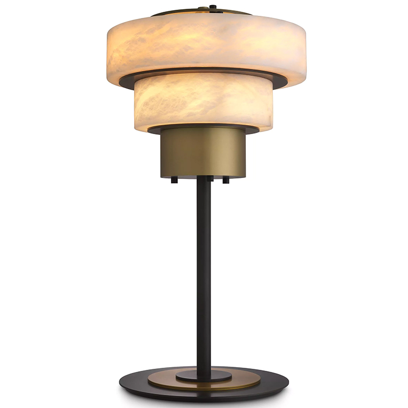 Настольная лампа Eichholtz Table Lamp Zereno Белый Латунь Черный в Сочи | Loft Concept 