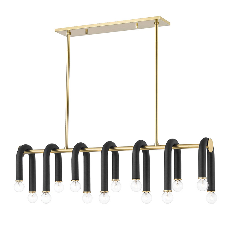 Люстра Paulson floppy chandelier gold Черный Золотой в Сочи | Loft Concept 