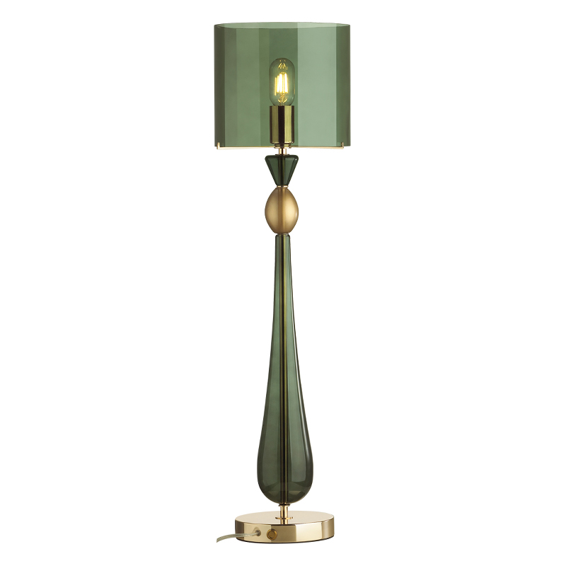 Настольная лампа Roser Green Table Lamp Зеленый Золотой в Сочи | Loft Concept 