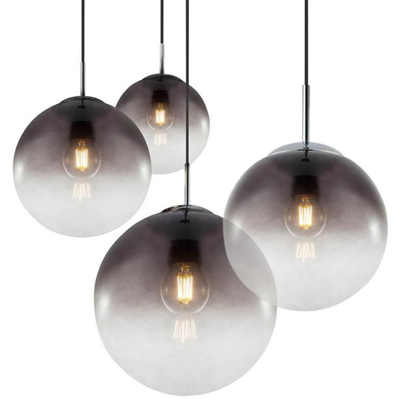 Светильник Ball Sunrise Pendant lamp smok 1 плафон Стекло Смок Хром в Сочи | Loft Concept 