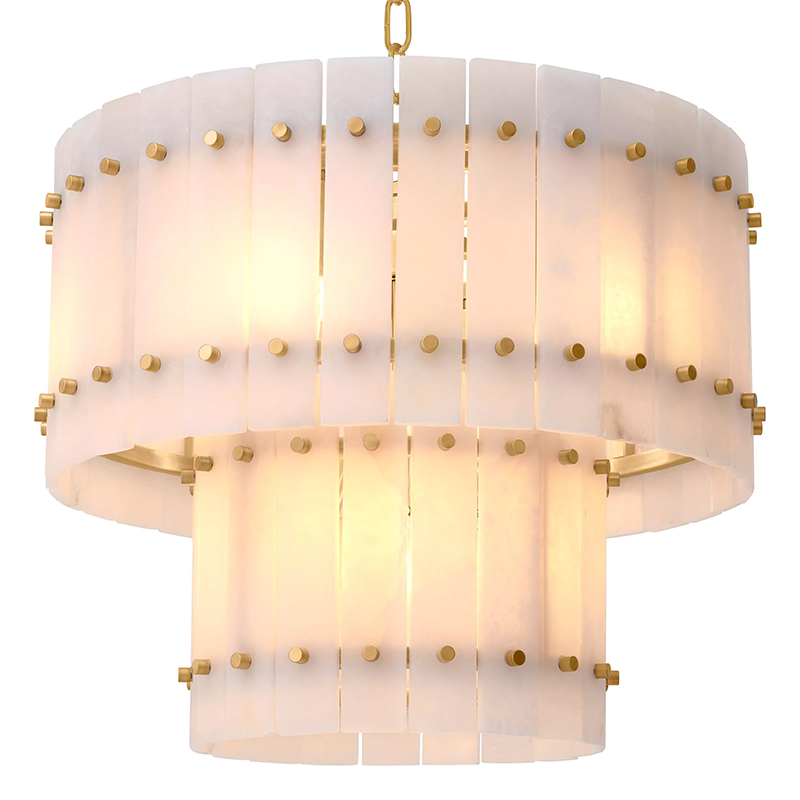 Люстра Eichholtz Chandelier Ruby S Alabaster Латунь Бежевый Белый Мрамор Bianco в Сочи | Loft Concept 