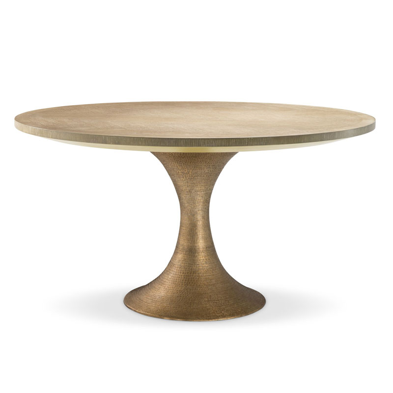 Обеденный стол Eichholtz DINING TABLE MELCHIOR ROUND brass Латунь в Сочи | Loft Concept 