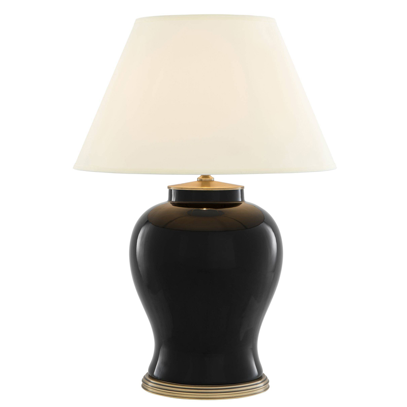 Настольная лампа Eichholtz Table Lamp Mundon Белый Черный Латунь Античная полированная в Сочи | Loft Concept 