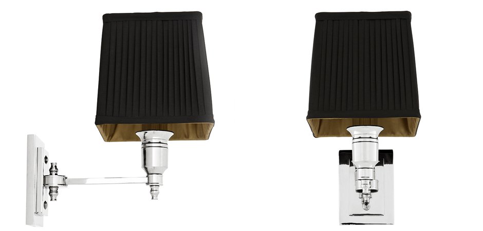 Бра Wall Lamp Lexington Single Nickel+Black Бра Wall Lamp Lexington Single Nickel+Black - Loft-Concept в Сочи