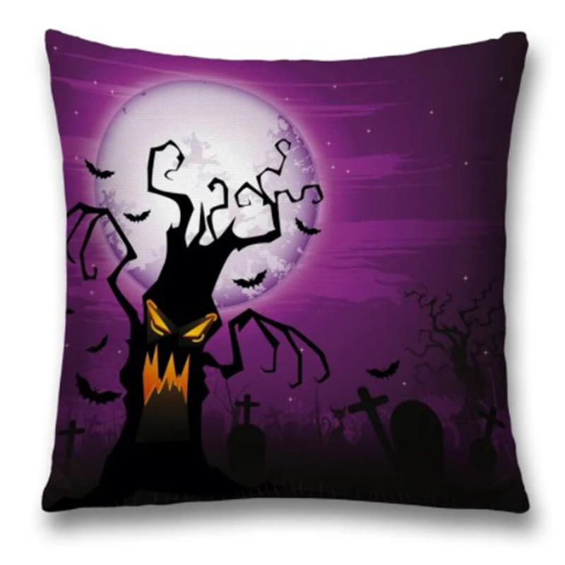 Подушка Halloween Terrible Tree Черный Пурпурно-фиолетовый в Сочи | Loft Concept 