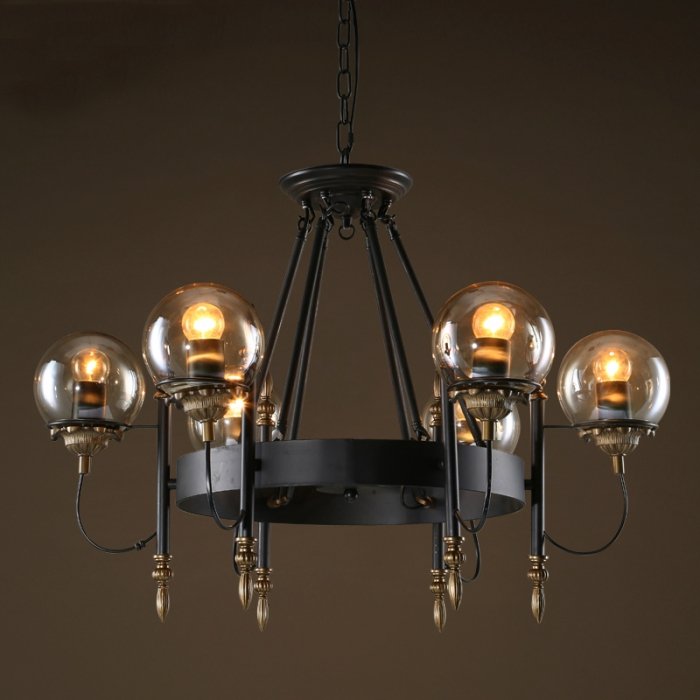 Люстра Globe Trenger Chandelier 6 Черный в Сочи | Loft Concept 