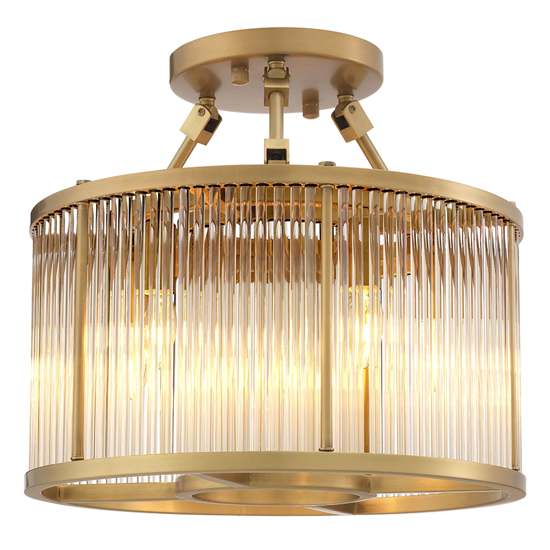 Потолочный светильник Eichholtz  Ceiling Lamp Bernardi S Brass Прозрачное Стекло Латунь в Сочи | Loft Concept 