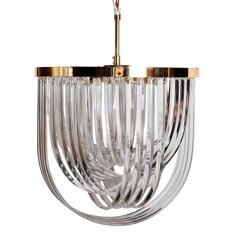 Люстра Retro FROZEN GLASS Chandelier gold Глянцевое золото в Сочи | Loft Concept 